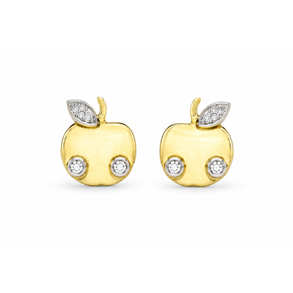 Kids Apple Diamond Stud Earrings