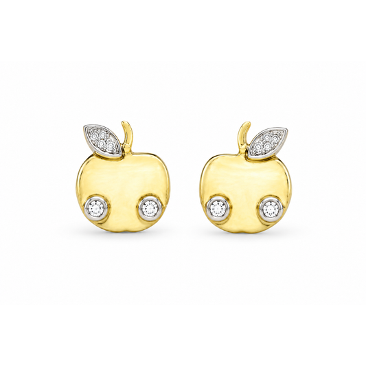 Kids Apple Diamond Stud Earrings