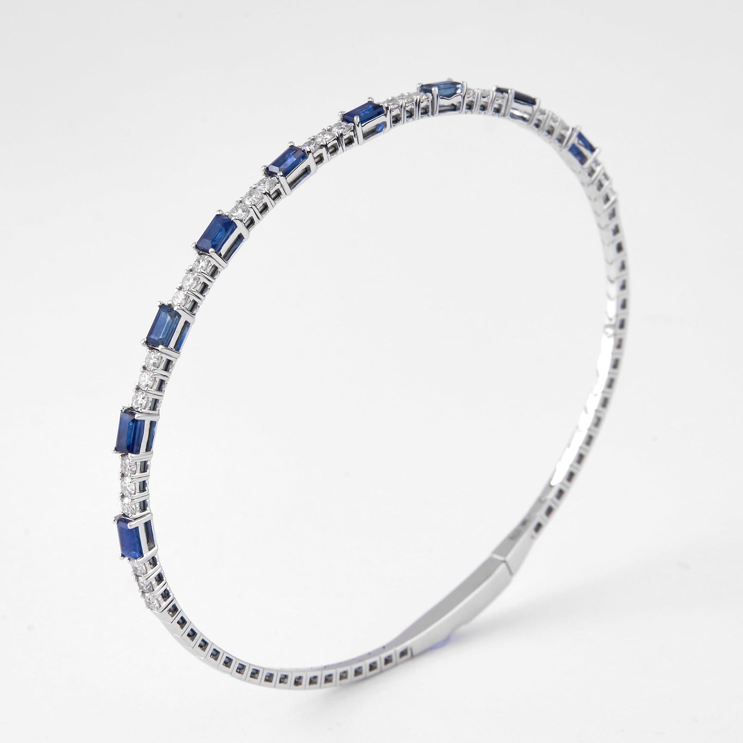 Blue Sapphire Diamond Cuff Bracelet