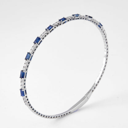 Blue Sapphire Diamond Cuff Bracelet