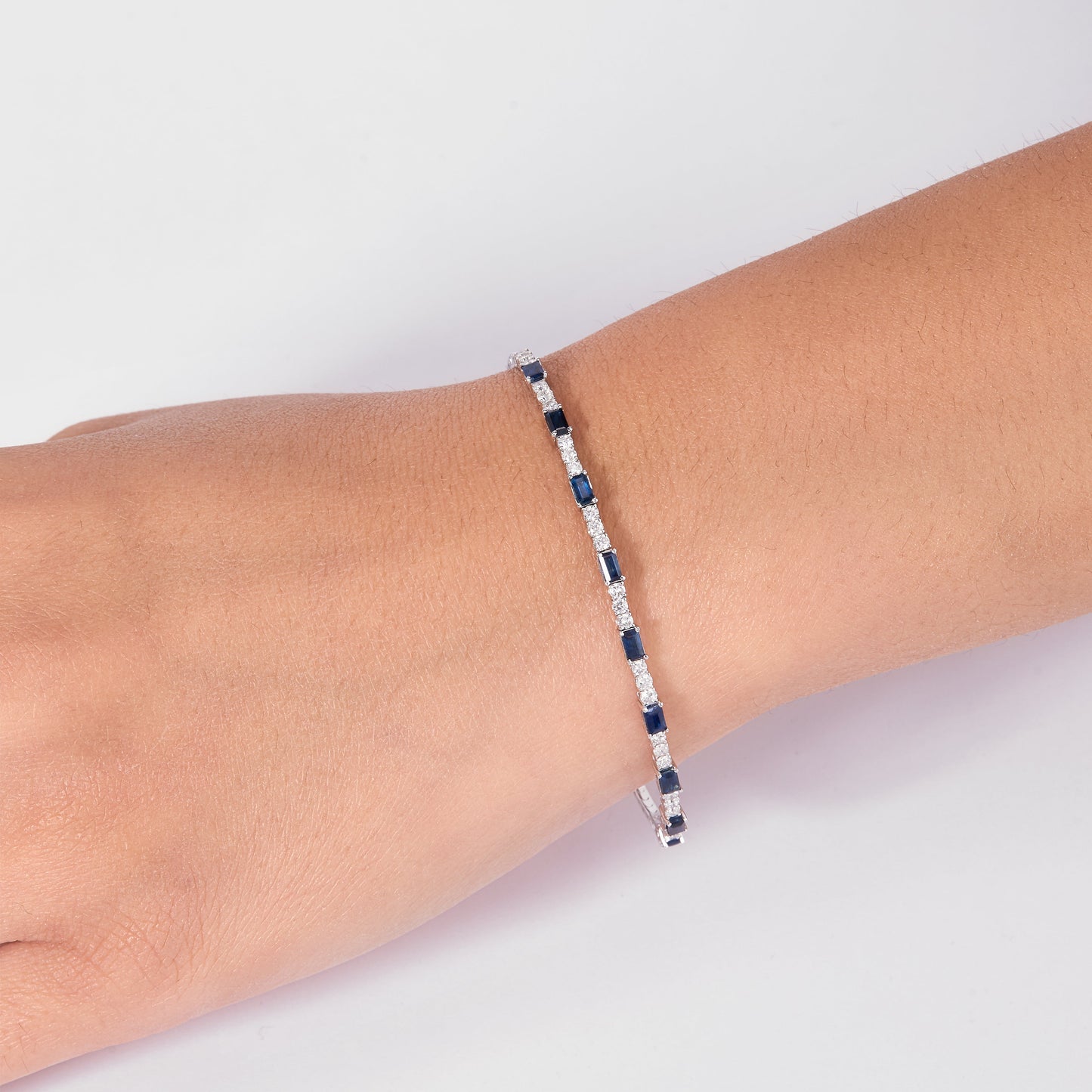 Blue Sapphire Diamond Cuff Bracelet