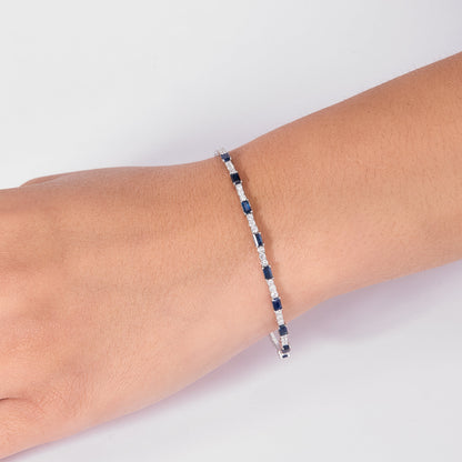 Blue Sapphire Diamond Cuff Bracelet