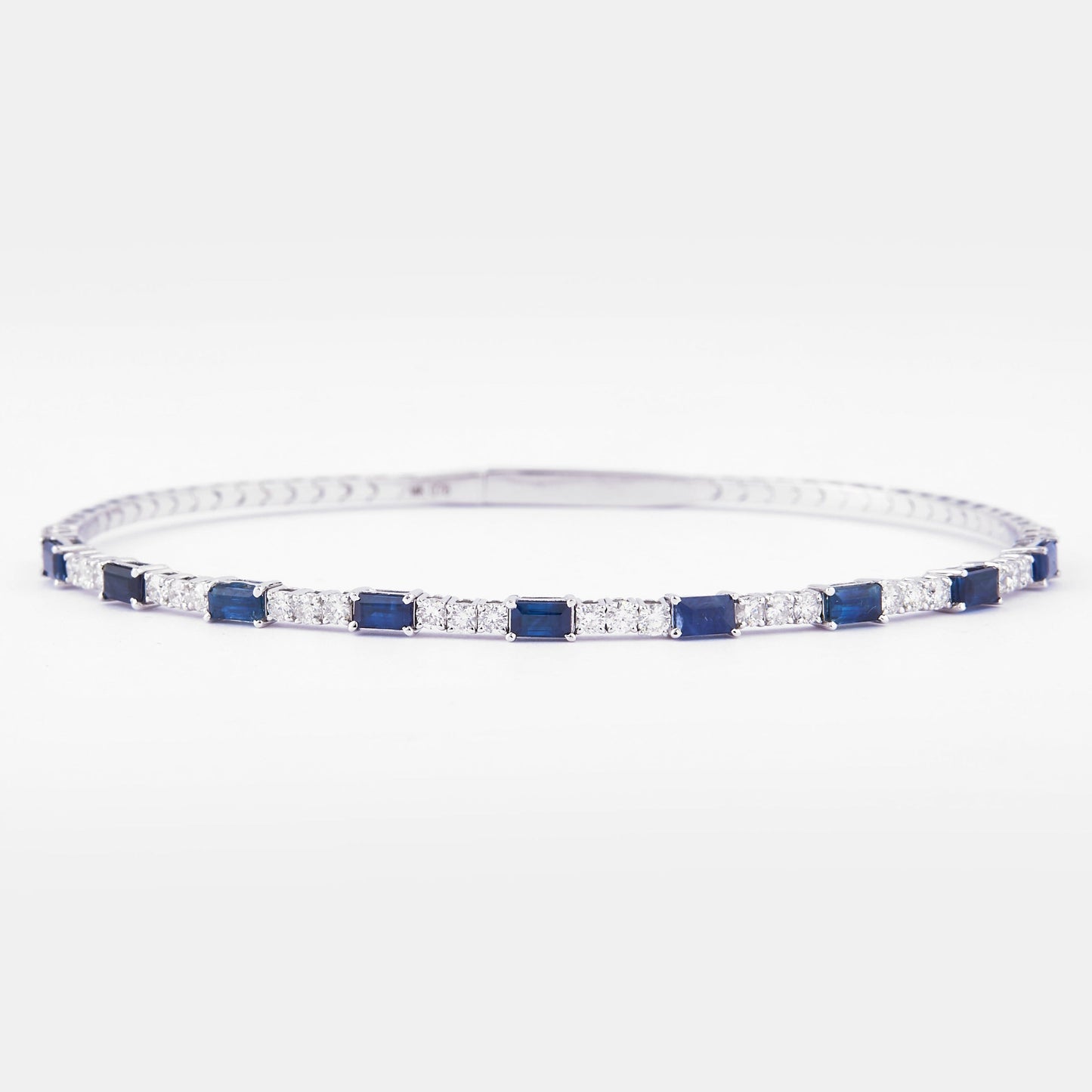 Blue Sapphire Diamond Cuff Bracelet