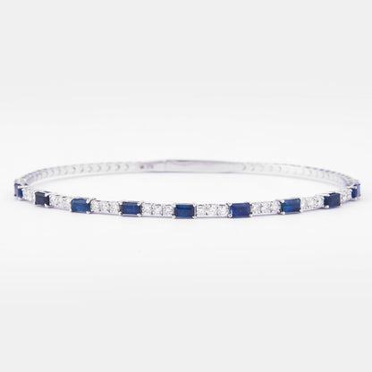 Blue Sapphire Diamond Cuff Bracelet
