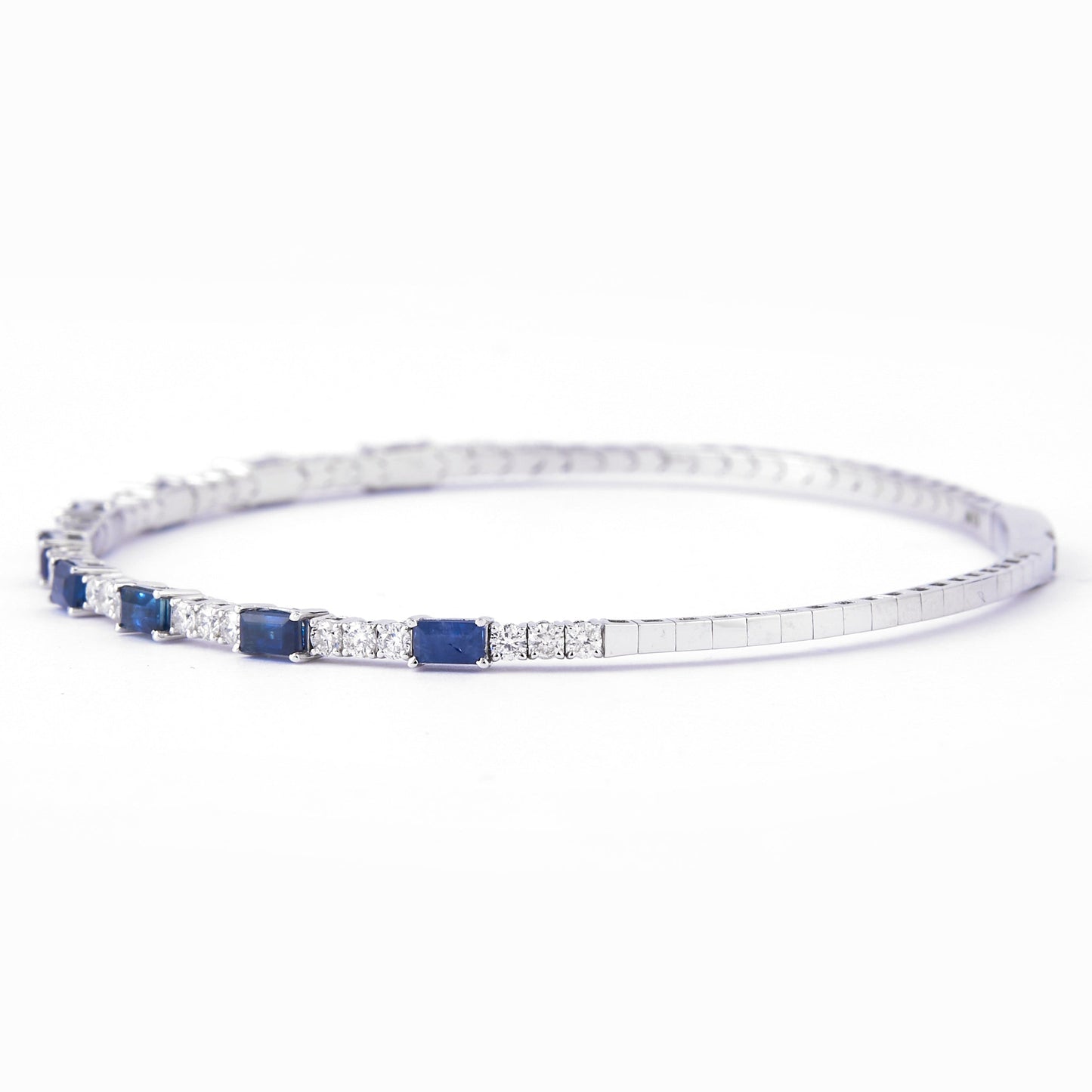Blue Sapphire Diamond Cuff Bracelet