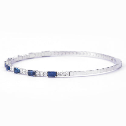 Blue Sapphire Diamond Cuff Bracelet