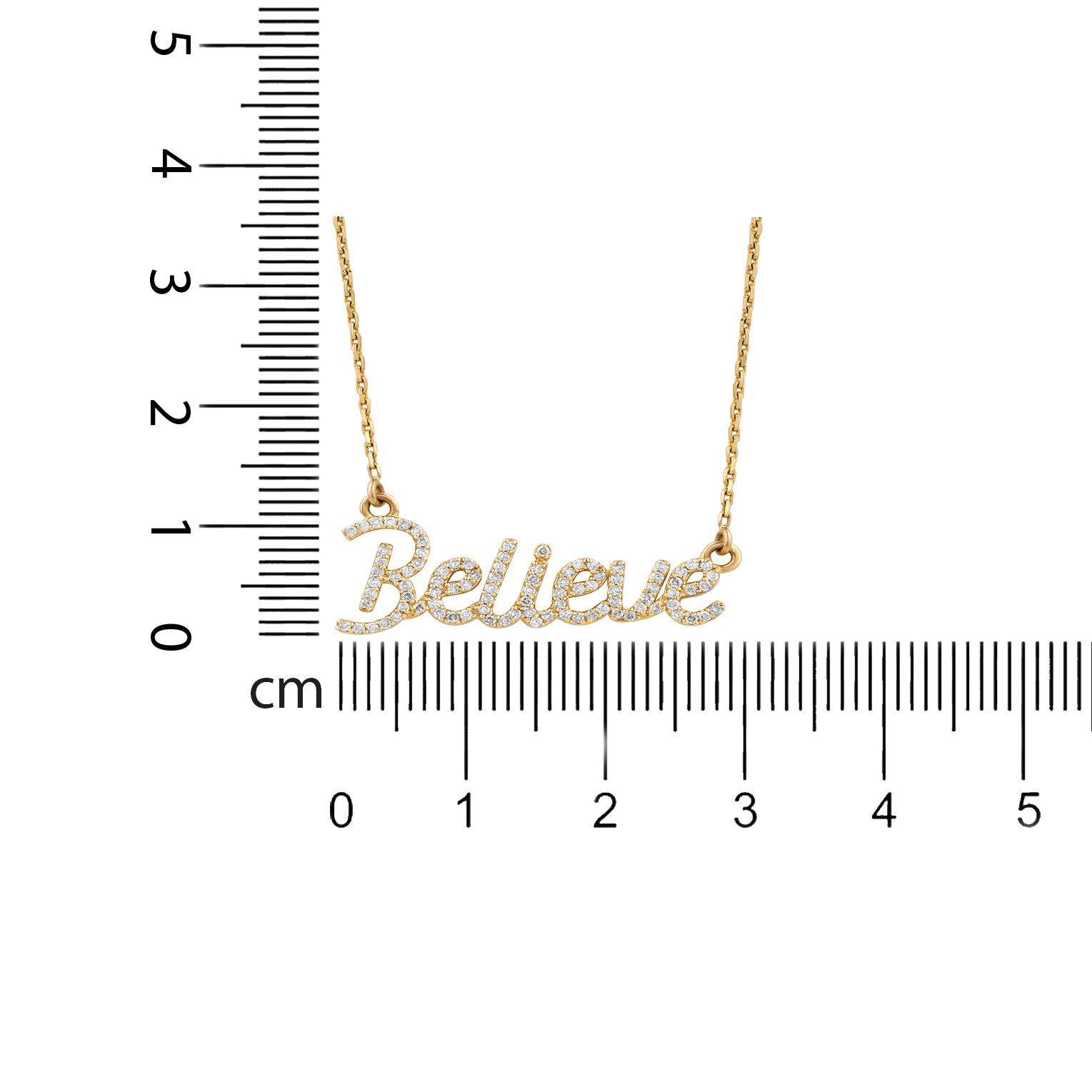 Believe Script Diamond Necklace — SJKJP538