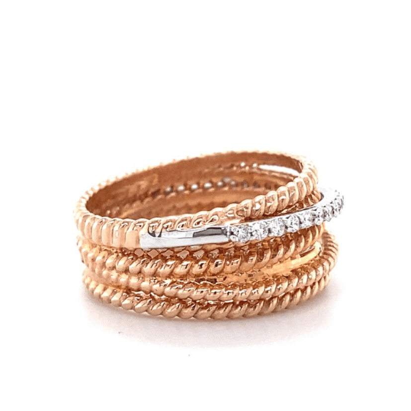 Twist Diamond Broad Band Ring