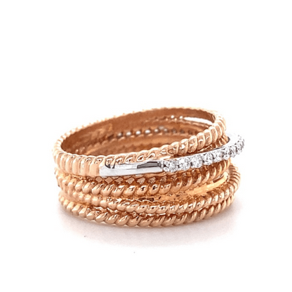Twist Diamond Broad Band Ring