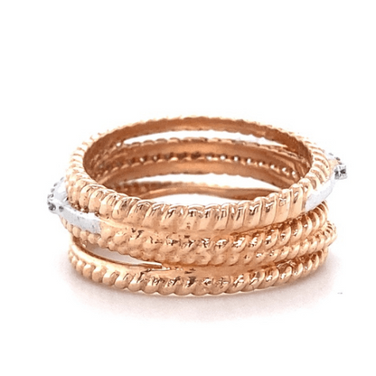 Twist Diamond Broad Band Ring
