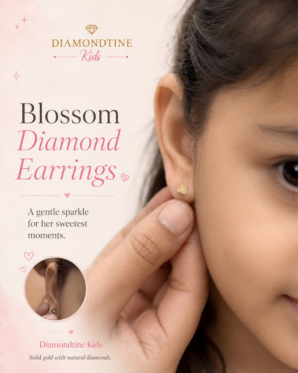 A little gift from brother, made to stay forever.

Our Heart Diamond Earrings and Blossom Diamond Earrings are tiny keepsakes for little sisters crafted in solid 14k gold with natural diamonds, made for everyday wear, birthdays, Rakhi gifting, and moments they’ll always remember.