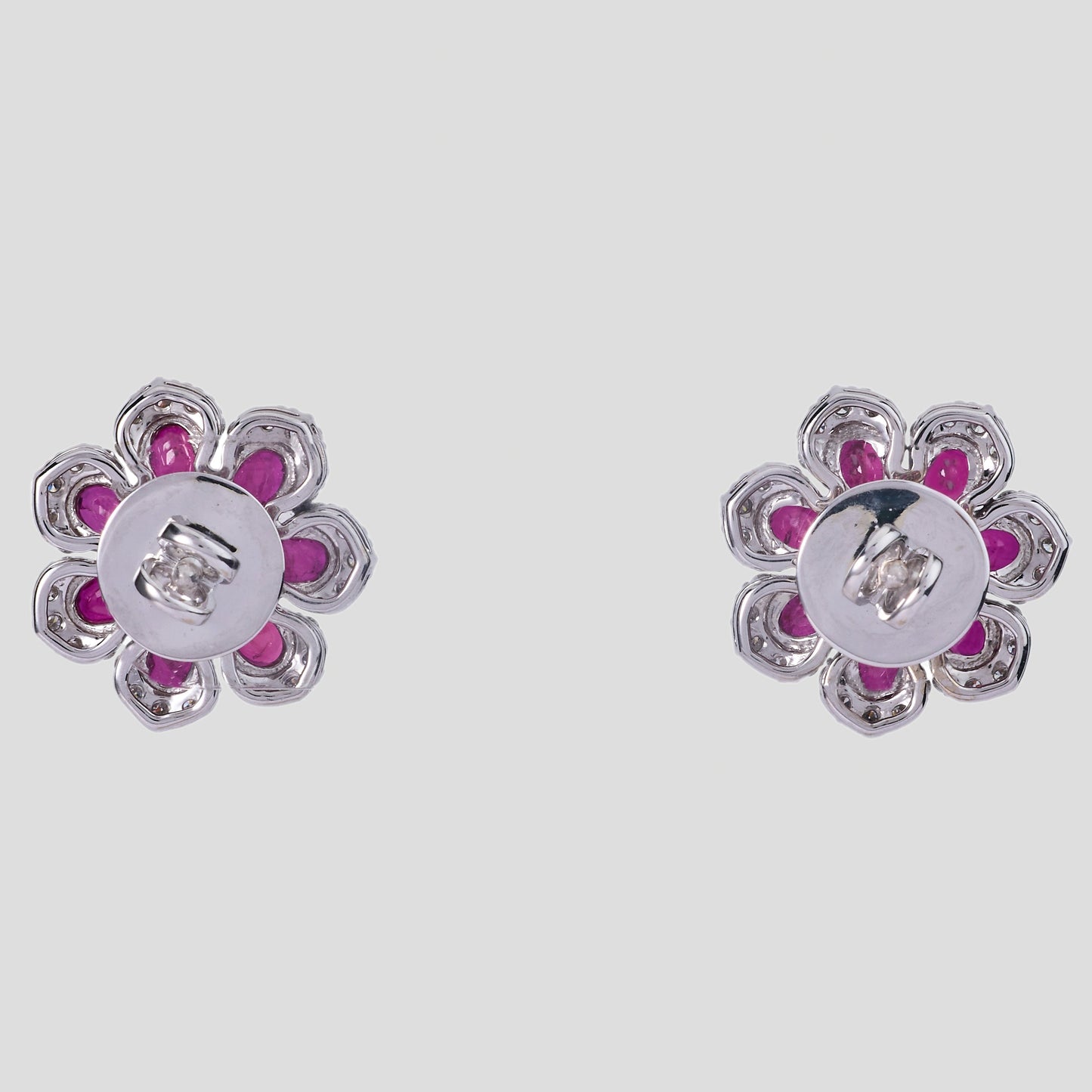 Floral Ruby Natural Diamond Studs
