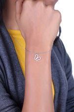 Load image into Gallery viewer, Butterfly Charm Diamond Bracelet, 14k Solid Gold, Natural Diamonds, Charm Bracelet, Gift for her
