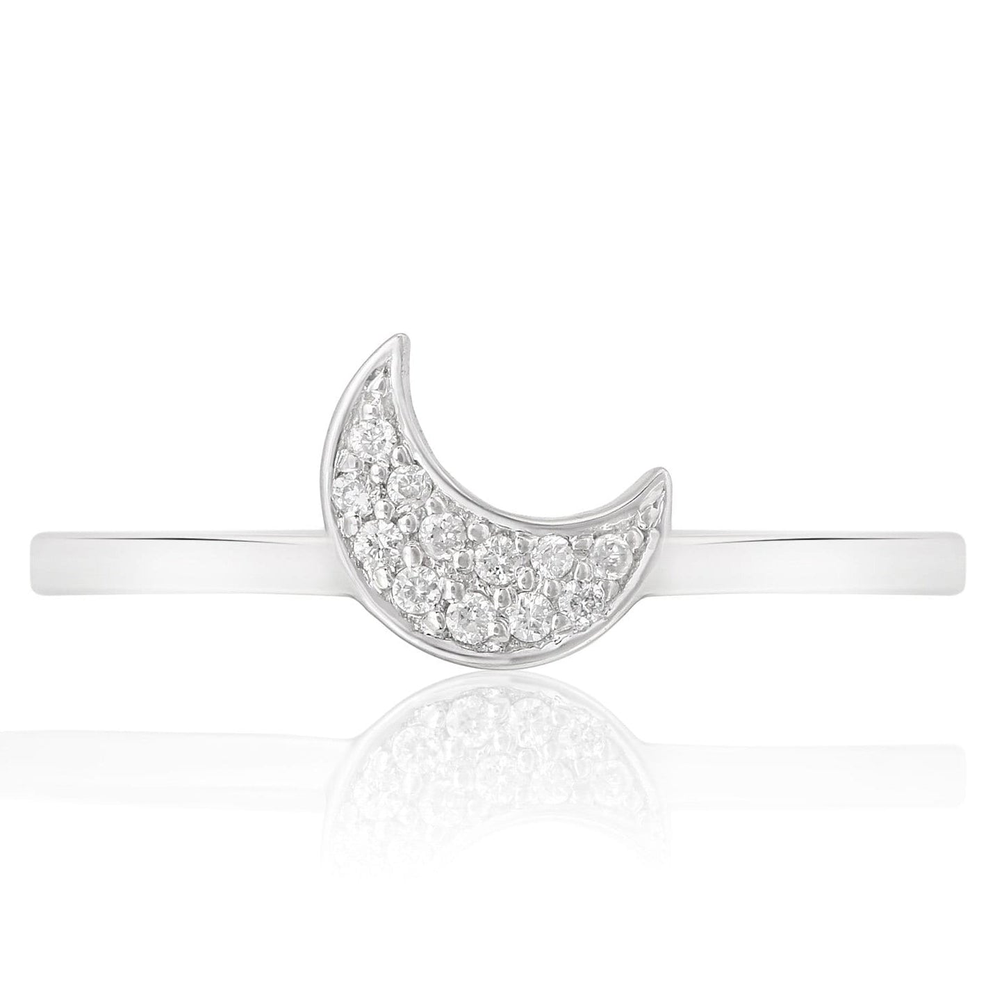 Crescent Moon Diamond Ring