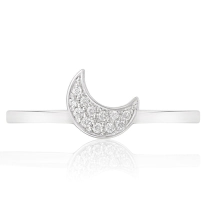 Crescent Moon Diamond Ring