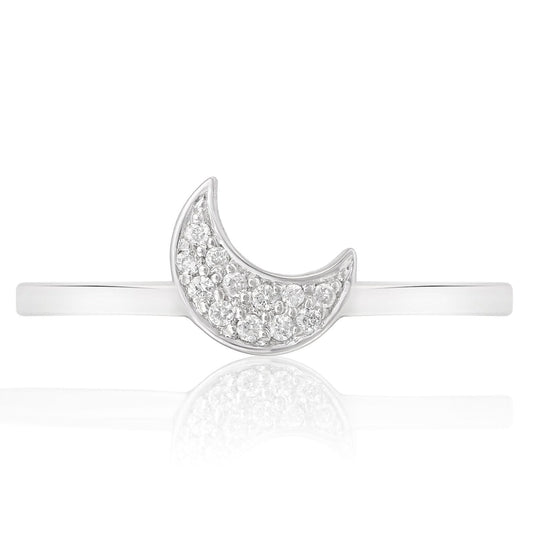 Crescent Moon Diamond Ring