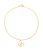 Load image into Gallery viewer, Butterfly Charm Diamond Bracelet, 14k Solid Gold, Natural Diamonds, Charm Bracelet, Gift for her
