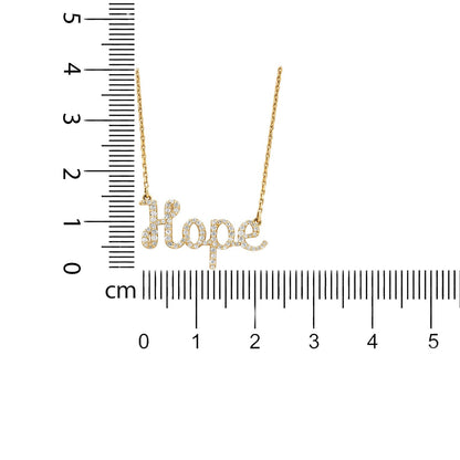 Hope Script Diamond Necklace