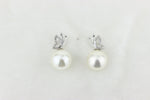 Load image into Gallery viewer, Butterfly Design Pearl Stud Earrings, Natural Diamonds, Gemstone Earrings, 14k Solid Gold, Gift for her, Elegant Design
