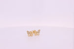 Load image into Gallery viewer, Kids Winged Butterfly Diamond Stud Earrings, 14k Solid Gold, Natural Diamonds, Kids jewelry, Gift for toddlers, girls and kids
