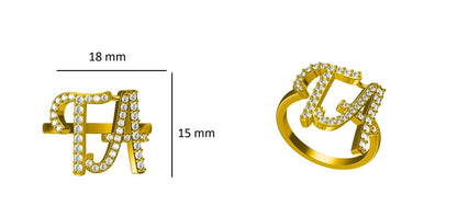 Open Band Double Initial Diamond Ring