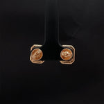 Load image into Gallery viewer, Diamond Halo Earrings with Illusion Setting in 14k Solid Gold, Baguette &amp; Round Natural Diamonds, Gift for her
