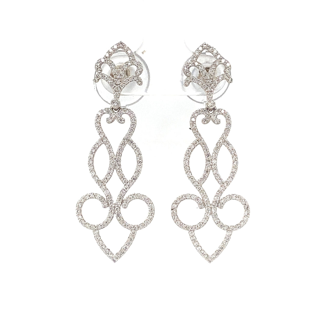 Dangle Diamond Earrings In 14k Solid Gold, ladder Chandelier Earrings With Natural Diamonds, Gift for her