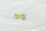 Load image into Gallery viewer, Kids Bow Diamond Stud Earrings, 14k Solid Gold, Natural Diamonds, Kids jewelry, Gift for toddlers, girls and kids
