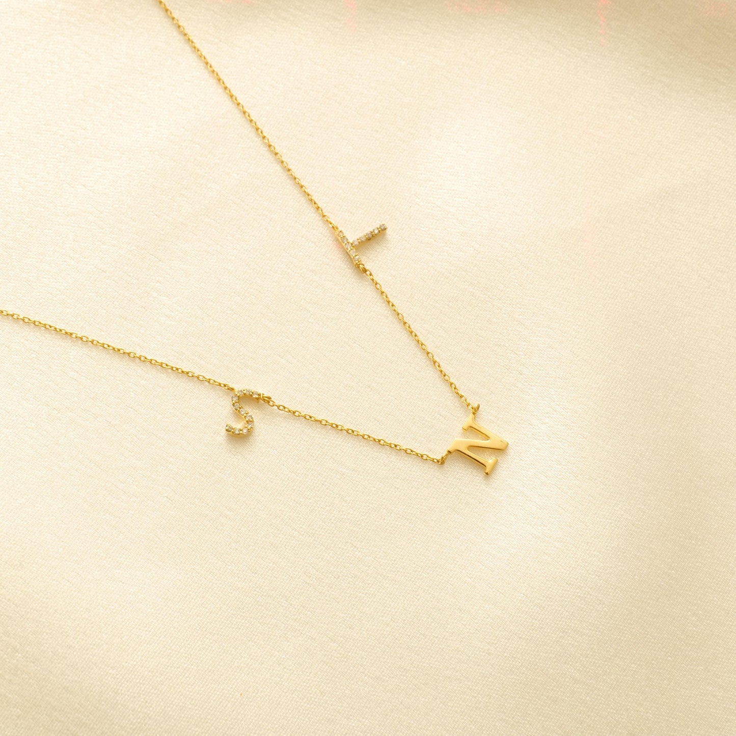 Personalized Initials Diamond Necklace