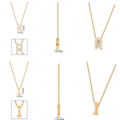 Two Initial Diamond Charm Necklace