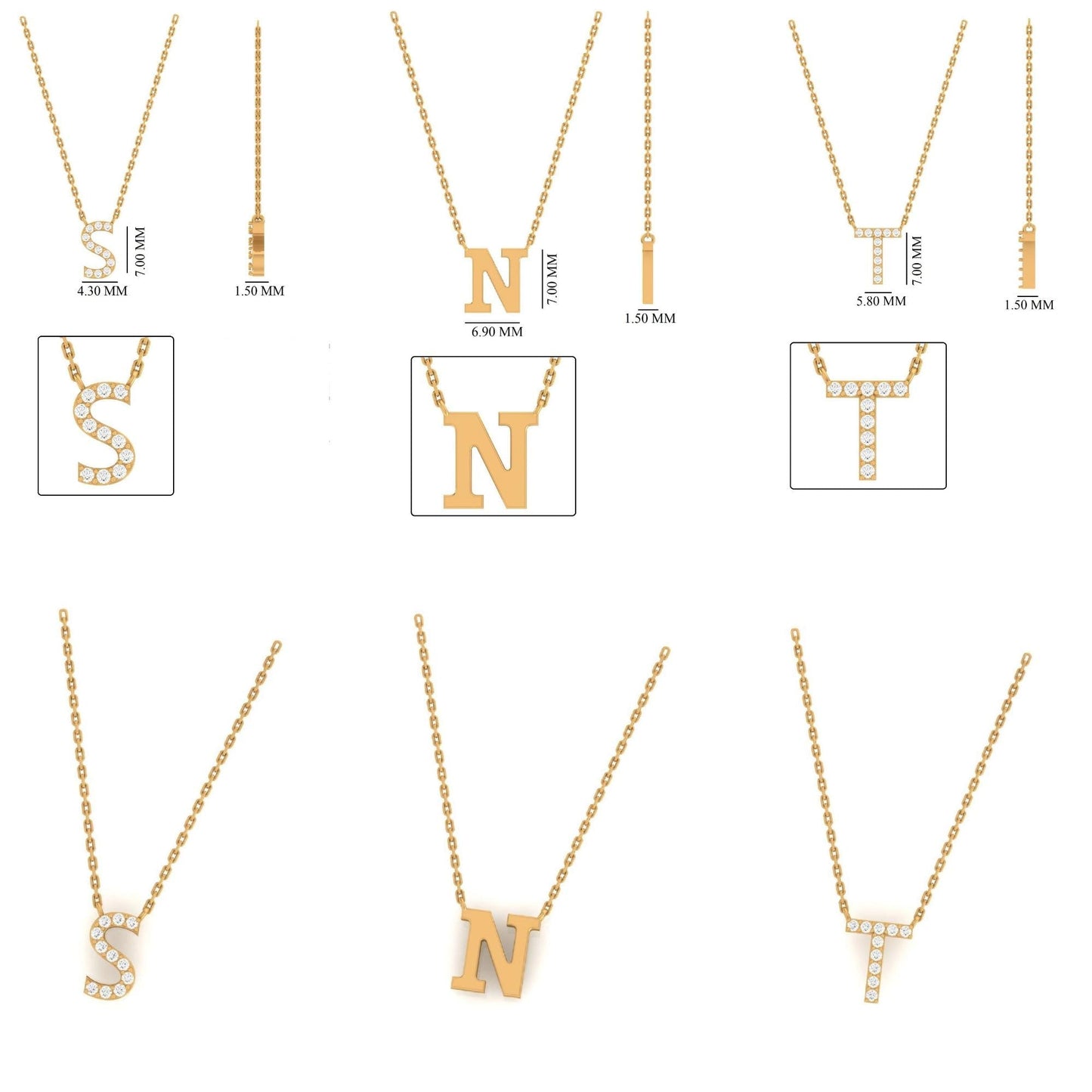 Personalized Initials Diamond Necklace