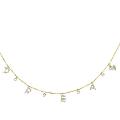Dangle Dream Letter Diamond Necklace