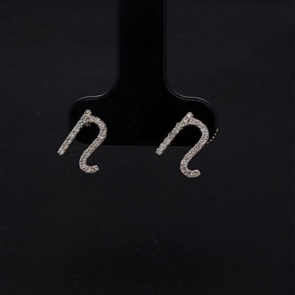 N Initial Diamond Stud Earrings
