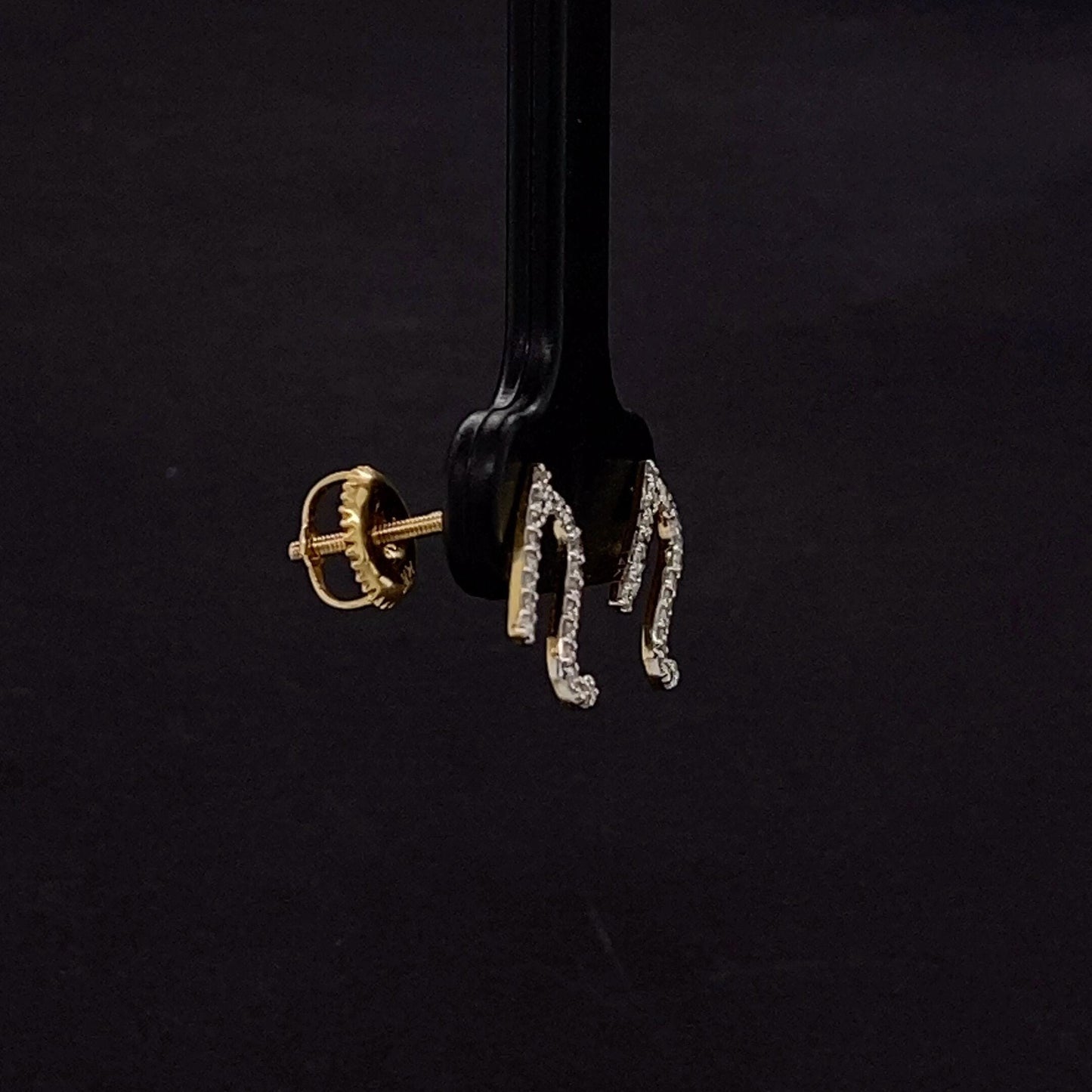 N Initial Diamond Stud Earrings