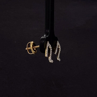 N Initial Diamond Stud Earrings