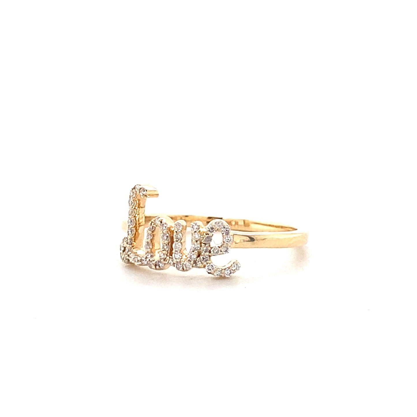 Love Script Diamond Ring