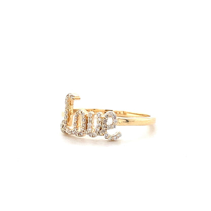 Love Script Diamond Ring