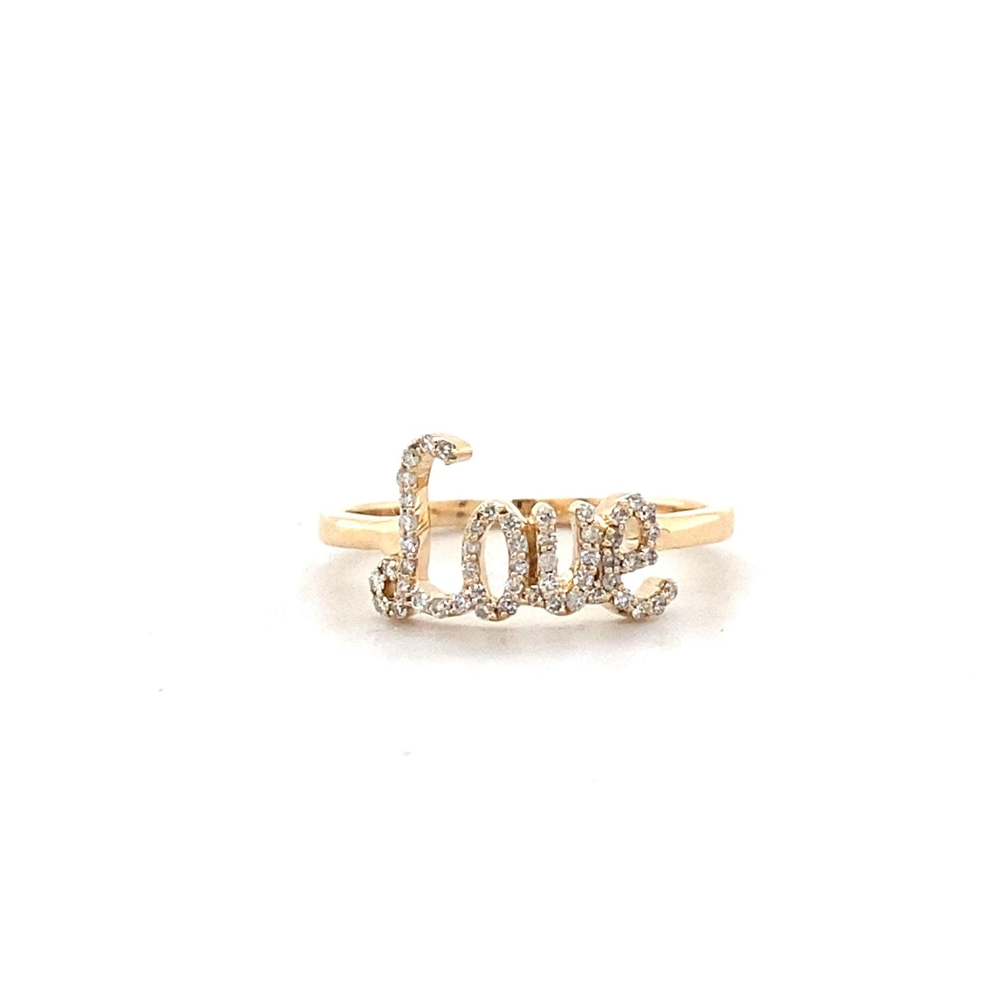 Love Script Diamond Ring