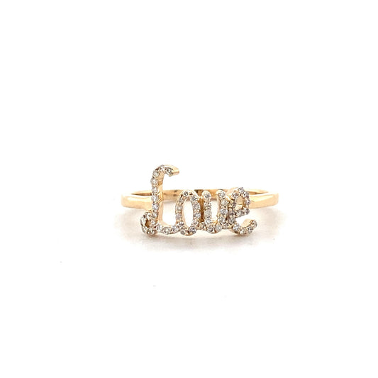 Love Script Diamond Ring