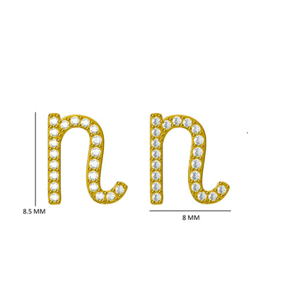 N Initial Diamond Stud Earrings