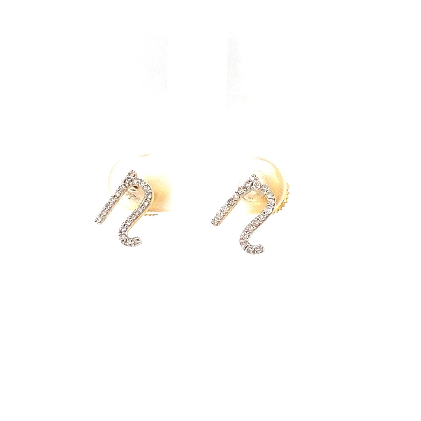 N Initial Diamond Stud Earrings