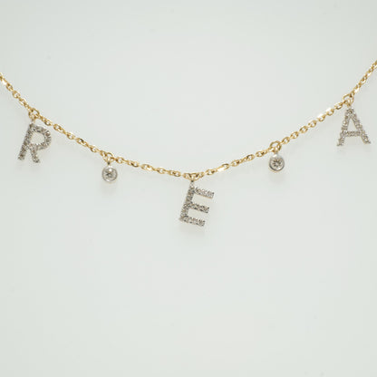 Dangle Dream Letter Diamond Necklace