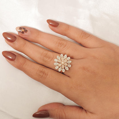 Flower Natural Diamond Ring