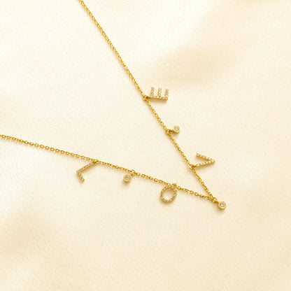 Dangle Love Letter Diamond Necklace