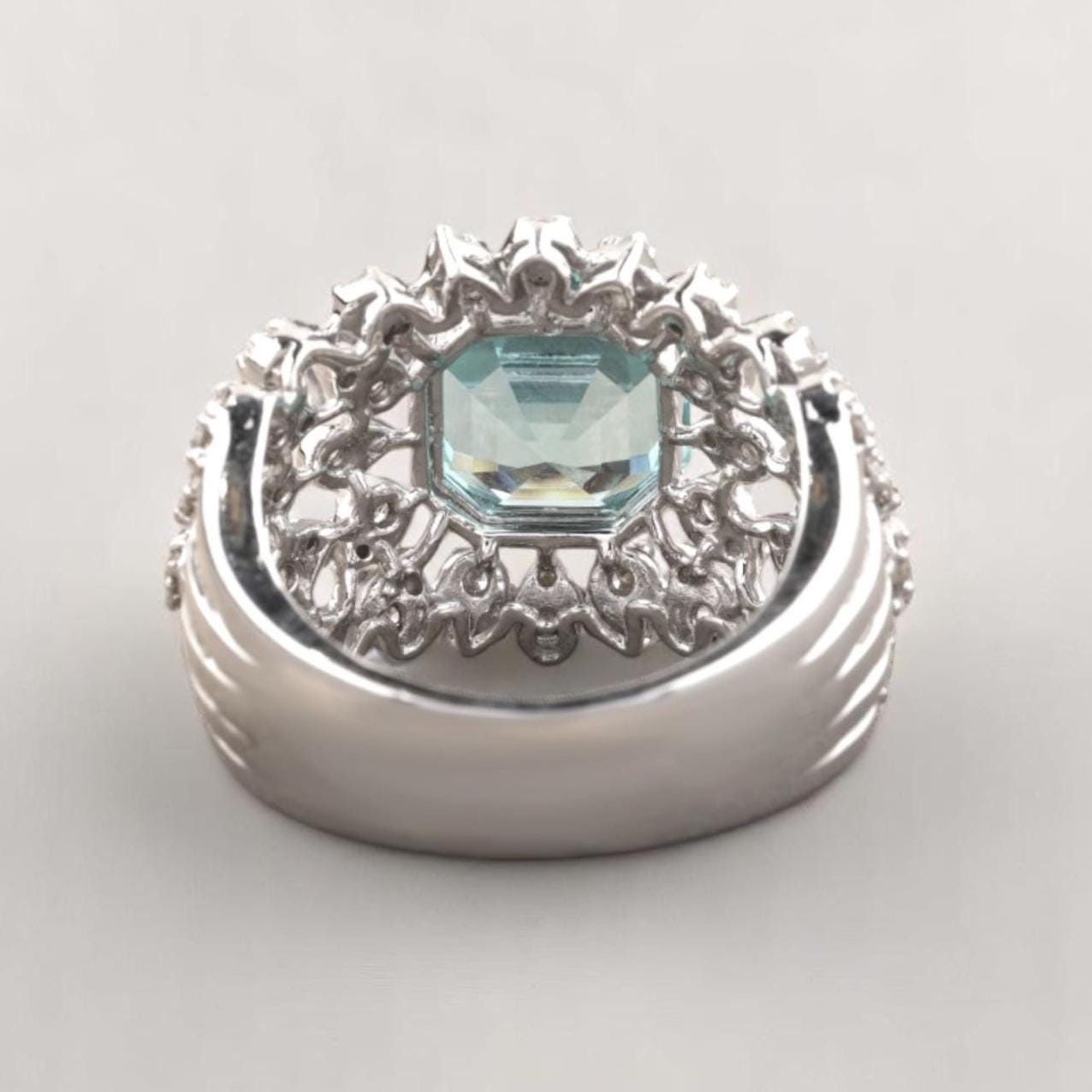 Aquamarine Diamond Ring