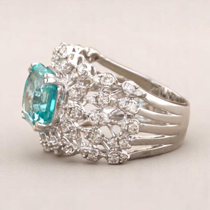 Aquamarine Diamond Ring