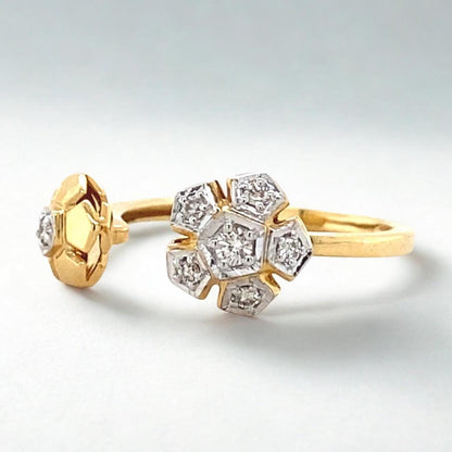 Flower diamond open ring