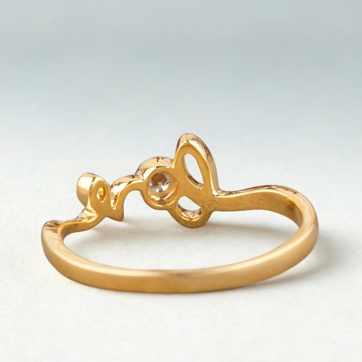 Diamond Love Script Ring