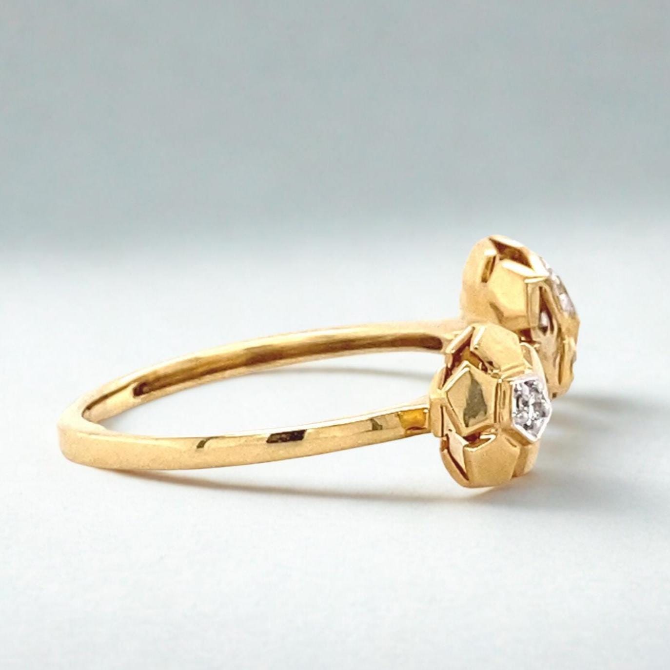 Flower diamond open ring