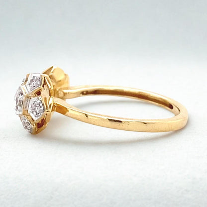 Flower diamond open ring